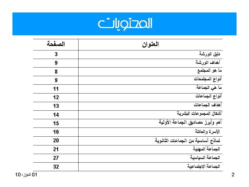 المحتويات
