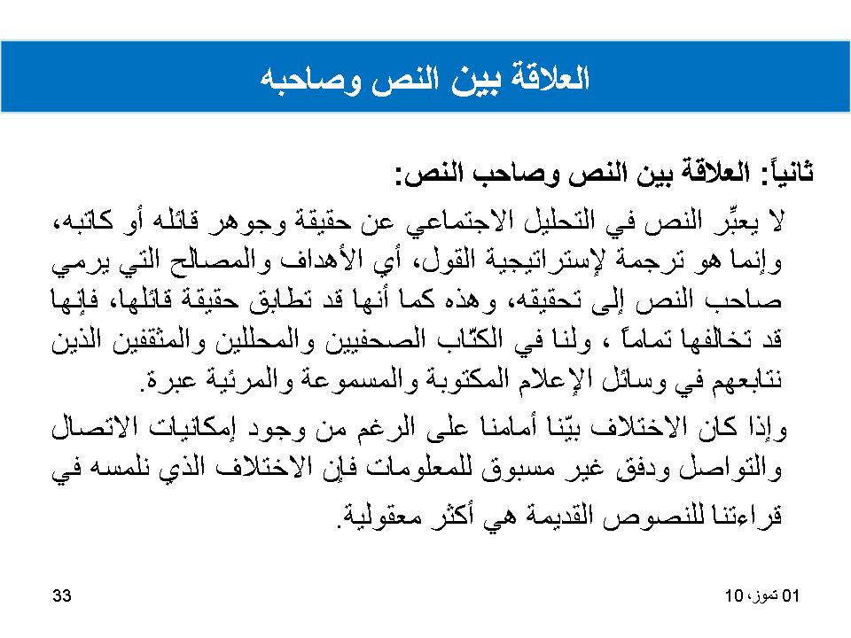 العلاقة بين النص وصاحبه